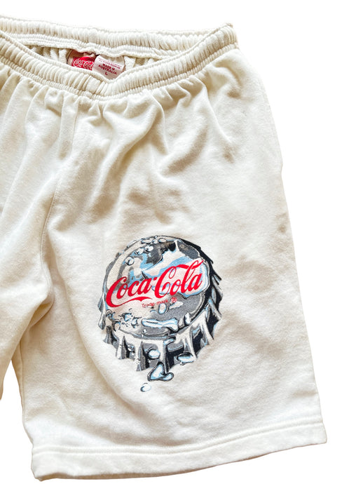 Official Coca Cola Cream Drawstring Cotton Shorts