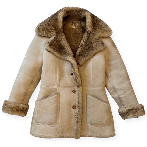 60s Bick Winchester Penny Lane Leather Sheepskin Sherpa Coat Jacket