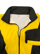 Vintage 80s Yellow Black Lightweight Lined Spray Track Jacket