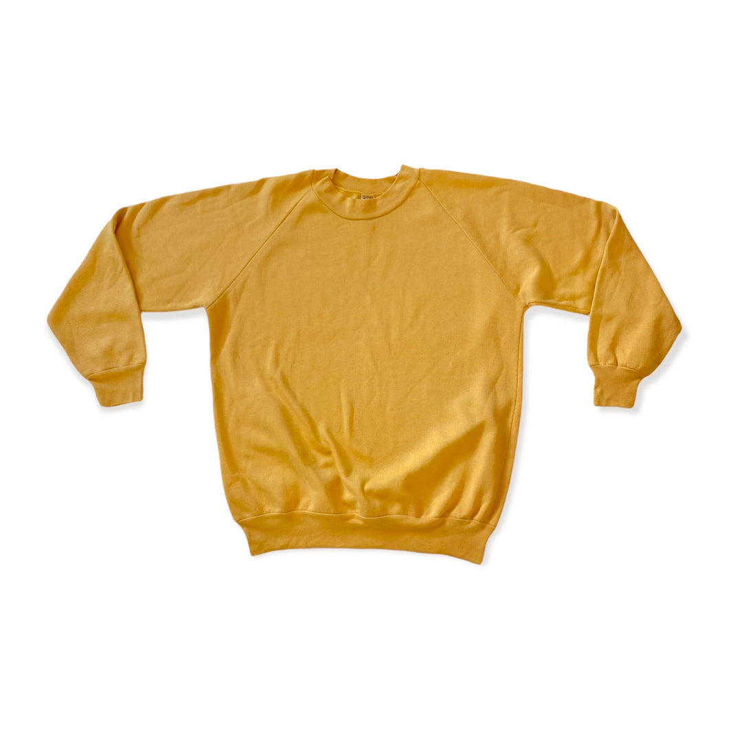 Vintage 70s J & S Fashions Gold Crewneck Sweatshirt Jumper